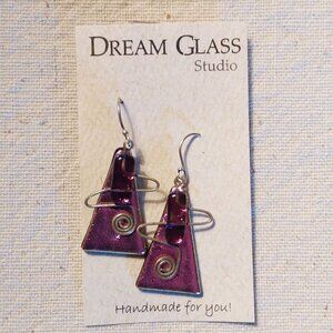 Dichroic glass earrings